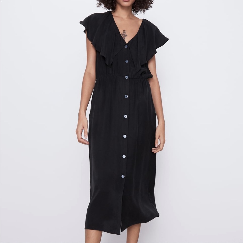 zara ruffled dress